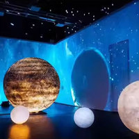Écran vidéo sphérique LED 4K RAVLED de différentes tailles (diamètre 0,2m-2m) pour salles d'exposition intérieures, options de montage au sol/plafond