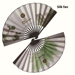 Éventails pliables portables en bambou et tissu, peints sur mesure, style chinois, pour mariages et festivals - Product Image 6