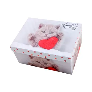 红心婚礼卡通礼品盒带盖包装10个混合尺寸红色嵌套礼物生日礼品包装盒