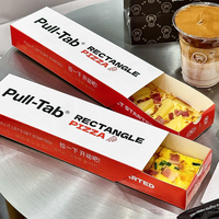 Boîte à pizza personnalisée avec tiroir coulissant, boîte à pizza rectangulaire pour pâtes cuites individuellement, emballage de pizza, mini boîte en carton, boîte à pizza