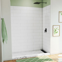 Panneaux muraux de douche Wiselink salle de bain produit de douche en marbre de culture imperméable à l'eau panneau de douche surround de baignoire en marbre de culture