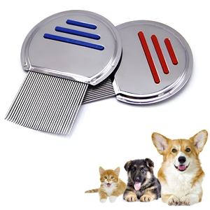 Peigne professionnel en acier inoxydable pour animaux de compagnie, élimine efficacement les <span class=keywords><strong>poux</strong></span> et les lentes, brosse à poils pour toilettage canin - Product Image 6