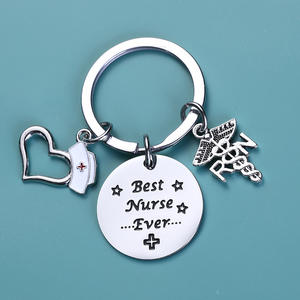 En Acier inoxydable Meilleure Infirmière Jamais Porte-clés JE suis infirmière quel est votre superpuissance Cadeau pour Infirmière Chien Porte-clés - Product Image 3