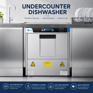 Lavavajillas Comercial Bajo Encimera de Acero Inoxidable 304 con Esterilización a Alta Temperatura para Restaurantes, Hoteles y Bares, Enjuague a Alta Temperatura K - Product Image 5