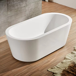 Hot bán sang trọng hình bầu dục trắng freestanding Acrylic bồn tắm phòng tắm duy nhất dành cho người lớn ngâm xoáy nước cho nhà hoặc khách sạn - Product Image 6