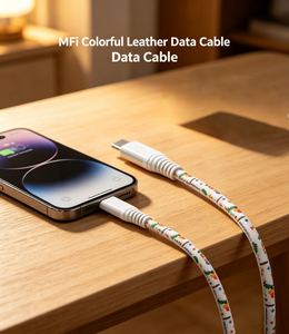 <span class=keywords><strong>Cable</strong></span> USB A-C de Cuero Colorido <span class=keywords><strong>con</strong></span> Certificación MFi de 5V y 1m, <span class=keywords><strong>con</strong></span> Conductor de Cobre Estañado, Ecológico y Portátil para <span class=keywords><strong>iPhone</strong></span> y iPad - Product Image 1