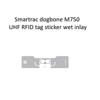 Étiquette RFID longue portée Smartrac Dogbone Impinj Monza R6 EPC Gen2 passive UHF, autocollant, inlay humide 860-960 MHz