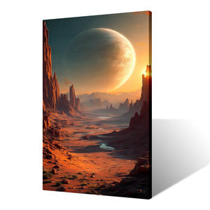 Impresión Artística Decorativa de Paisaje de Marte, Cuadro Abstracto de Planeta Lejano y Cielo, Lienzo Cuadrado Premium para Colgar en la Pared, Decoraciones Escénicas - Product Image 3