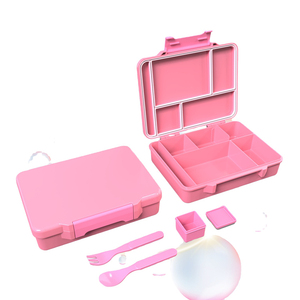 กล่องเบนโตะพลาสติก Aoha พร้อมส้อมและช้อนใส่ซอส - Product Image 1