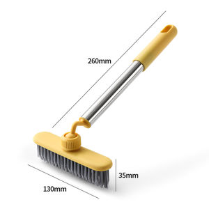 Brosse de nettoyage pour les angles morts, les joints de carrelage, les toilettes, la douche, en microfibre, avec poignée en acier inoxydable rotative à 360 degrés - Product Image 1