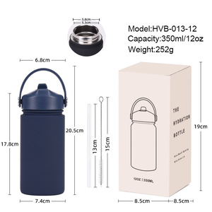2026 Luxury 350ml 316L Stainless Steel Eco-Friendly Children's Mini Portable Vacuum <b>Bottle</b> with Wide Mouth Handle Custom Logo - Product Image 4