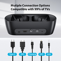 Casque sans fil E7 pour regarder la télévision pour les seniors, configuration et recharge faciles, confortable, compatible avec les entrées optique et AUX
