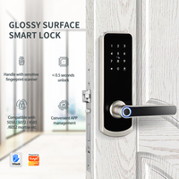 Cerradura Electrónica Digital Inteligente Biométrica de Seguridad Tuya Wifi de Aluminio con Huella Dactilar y Almacenamiento en la Nube para Madera/Acero, Seguridad Grado C