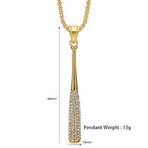 Collier pendentif tendance en acier inoxydable 316L plaqué or 14K 18K PVD, bijoux fins, collier de baseball pour femmes - Product Image 5