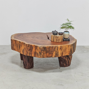 Tavolino da caffè Vintage in legno massello, - Product Image 2