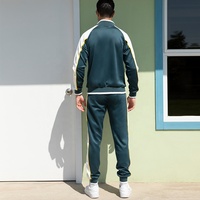 Ensembles de survêtements pour hommes à blocs de couleur, haute qualité, grandes tailles, avec fermeture éclair, personnalisables avec logo, pour la course et le jogging (sweat-shirt et pantalon)