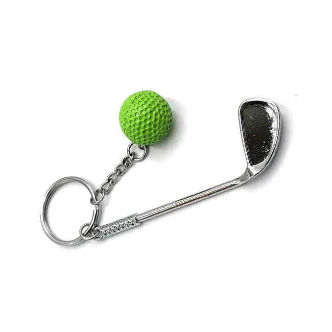 ゴルフボールメタルキーホルダーカラフルなゴルフクラブボール型亜鉛合金キーリングキーホルダーメタルキーリング