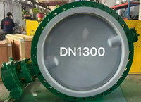 Vanne papillon à bride de grande taille DN1300 DN1200 DN1000 DN900 DN800 entièrement doublée de PTFE/PFA avec boîte de vitesses pour pipeline pétrolier