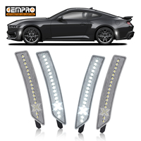 Feux de position latéraux à LED blancs à lentille transparente style X pour pare-chocs Ford Mustang S650 Gen7 2024 et modèles ultérieurs, avant et arrière, ensemble de 4 pièces