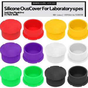 3ml Glass Vials Protective <b>Caps</b> Silicone <b>Dust</b> Cover For Laboratory Use 12 Pack - Product Image 3