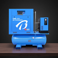 Compresseurs d'air portables et mobiles, lubrifiés, refroidis par air, 22 kW, 16 bars, pompe et moteur quatre-en-un, gain de place
