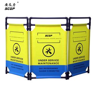 Barrière de contrôle des foules en acier inoxydable et en plastique - Barrière de sécurité extérieure facile à assembler pour l'entretien des ascenseurs et des escaliers - Product Image 3