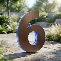 Huruf Stainless Steel Custom dengan Lampu LED, Papan Nama 3D Logam dengan Lampu LED untuk Logo Dinding Toko