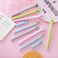 Stylo gel effaçable 0,5 mm, design créatif d'éléphant de dessin animé, outil d'écriture en plastique pour étudiants, logo personnalisé imprimé UV, bleu/rose/vert/gris