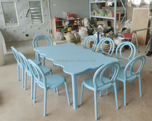 <span class=keywords><strong>Chaise</strong></span> d'enfant en plastique empilable ondulée, moderne, à dossier incurvé, bleue, jaune, rose, blanche, violette, pour événements extérieurs, fêtes d'anniversaire, location - Product Image 3