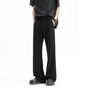 Nouvelle Tendance Été 2024 : Pantalon Homme en Soie Glacée Léger, Taille Mi-Haute, Multi-Poches, Style Américain High Street, Coupe Droite Drapée Légèrement Évasée - Product Image 1