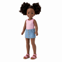 Poupée réaliste personnalisable de 18 pouces en vinyle, cheveux afro bouclés, peau foncée, avec tête et corps moulés, pour collectionneurs OEM de marques