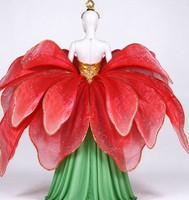 Meilleure Vente : Grandes Fleurs Géantes 3D en Organza Rouge pour Scène, Mariage, Fête, Spectacle, Accessoire Décoratif et Présentation