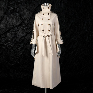 Hochwertiger Hochkragen-Mantel Modischer Doppelreihiger Gürtel-Trenchcoat mit Unregelmäßigem Saum - Product Image 6