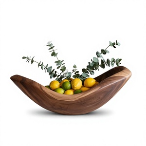 Bol en bois artisanal avec poignée, bol de service alimentaire, logo personnalisé disponible, bol en bois de luxe avec poignée, bois naturel - Product Image 1