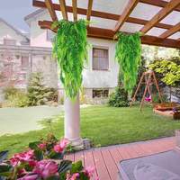 JFD Guirlande murale réaliste en rotin artificiel pour décoration de plafond d'hôtel, balcon, vigne verte personnalisée, Pâques