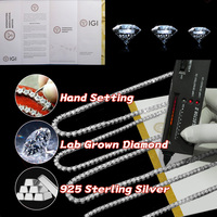 Collier et bracelet tennis en diamant de laboratoire certifié IGI 2 mm, argent 925, CVD VVS