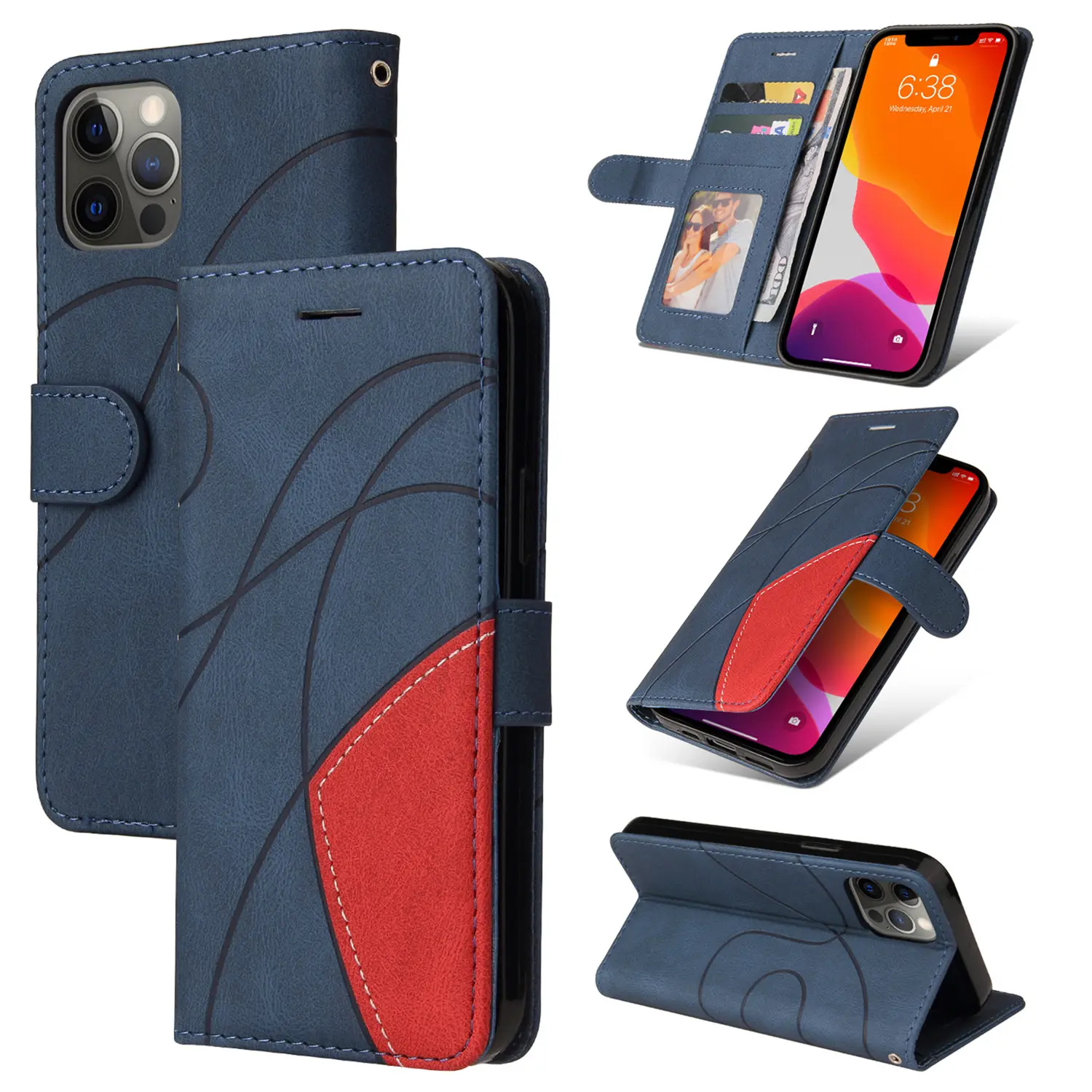 Leather Wallet Phone Case For iPhone 15 14 Plus 5S SE 2020 6S 7 8 Plus 13 Mini 11 12 Pro XS Max XR Magnetic Flip Stand Bag Cover