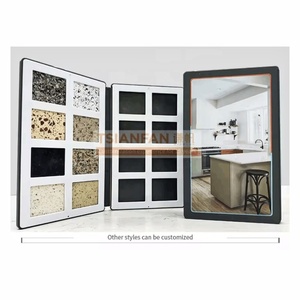 Espositore Pieghevole Multi-Griglia <span class=keywords><strong>per</strong></span> Campioni di Quarzo e Marmo, Catalogo Personalizzabile, Libro Campionario di Piastrelle - Product Image 1