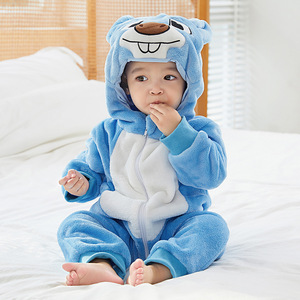 Pijama de Franela con Capucha de Temática Animal, Atuendo Cálido para Dormir y Jugar en Invierno para Bebés y Niños Pequeños, <span class=keywords><strong>Disfraz</strong></span> Adorable para Fotografía Infantil - Product Image 6