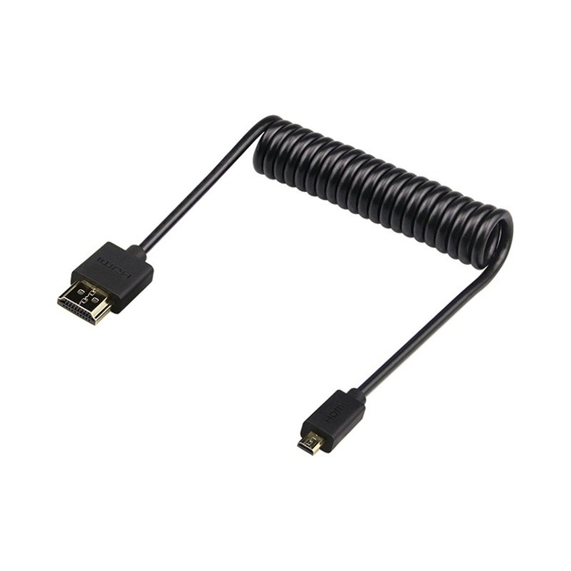 4K 60Hz Spring Cable HDMI Male to Micro HDMI Mini HDMI Male Spring Coiled Cable HDMI Male to Male High-Definition Spring Cable
