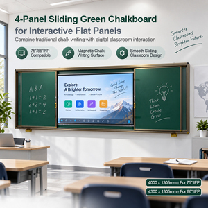 Pizarra Deslizante Verde <span class=keywords><strong>de</strong></span> Cuatro Paneles <span class=keywords><strong>para</strong></span> Panel Plano Interactivo <span class=keywords><strong>de</strong></span> 86 Pulgadas, Pizarra <span class=keywords><strong>para</strong></span> Enseñanza en el Aula - Product Image 6