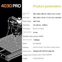 Kit d'extension 500W pour mise à niveau vers une machine de gravure et de fraisage laser CNC 4030 Pro, routeur CNC 4030 300x400