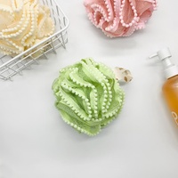 UUYP Bola Mandi Bunga Warna-warni Oval PE Mesh Bath Luffa Fashion Ramah Lingkungan Pengelupas Kulit Spons Mandi