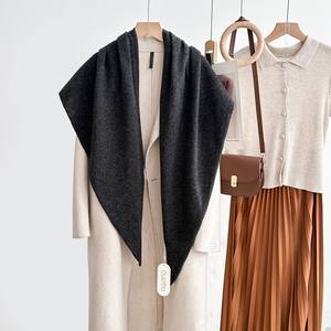 Winter New Fashion able Damen Schal Solid Color 180*115*65cm 100% Wolle Dreieck Schal Vielseitiger warmer Schal Schal - Product Image 5