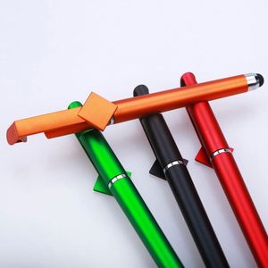 Personalized QR Code LOGO Custom Corporation Office Writing Black Gel Ink Stylus Pen square Clip <b>Phone</b> Stand Promotional Metal - Product Image 3