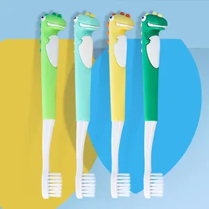 Oem Anti-Slip Handvat Met Cartoon Patroon Vorm Baby Zachte Borstel 2-12 Jaar Oude Kinderen tandenborstel
