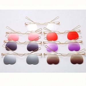 Gafas de Sol de Moda 2020, Estilo Vintage, Unisex, para Fiesta, Lentes Degradadas, Sin Montura, con Forma de Corazón Rojo - Product Image 6