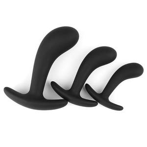 Bestseller Silikon Anal-Plug Trainer-Set 3 Größen Prostata-Massagegerät Aufblasbar Wasserdicht Schwarz für Anfänger und Fortgeschrittene - Product Image 5