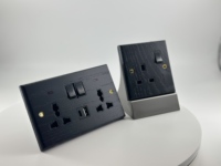 Interruptor de Palanca Elegante de Madera de Nogal, Estándar del Reino Unido 86, Duradero, de 1/2/3/4 Vías, Precio Directo de Fábrica, para Uso Doméstico y Hotelero