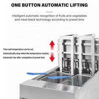 Friteuse électrique professionnelle robuste avec levage automatique du panier et roulettes mobiles, qualité alimentaire pour cuisines d'hôtels 5 étoiles
